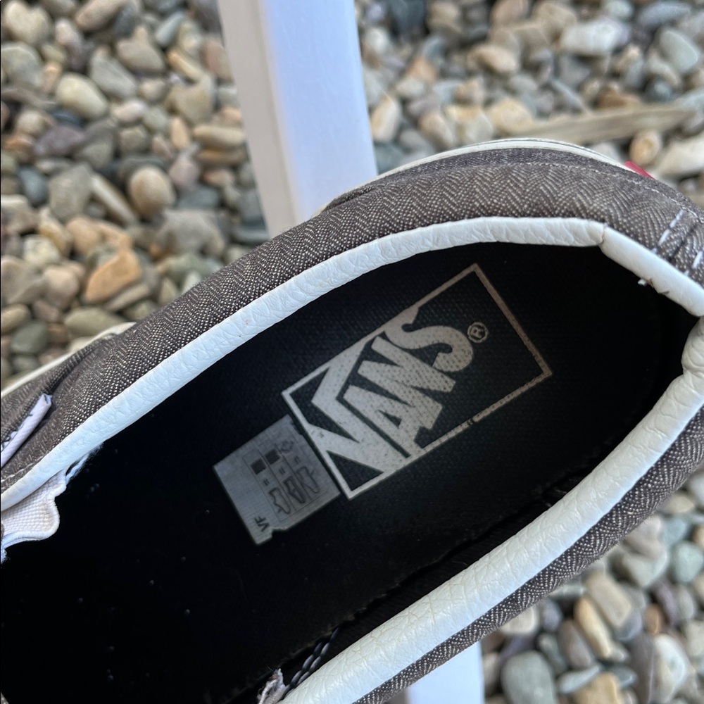 Vans Classic Gray and White Canvas Slip-Ons Size 8.5 Womens - Picture 6 of 9